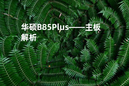 华硕B85 Plus——主板解析